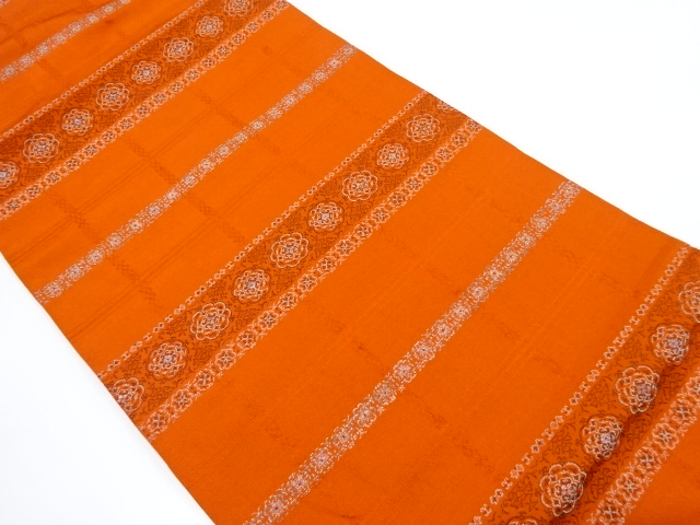 JAPANESE NAGOYA OBI / WOVEN FLOWER CREST